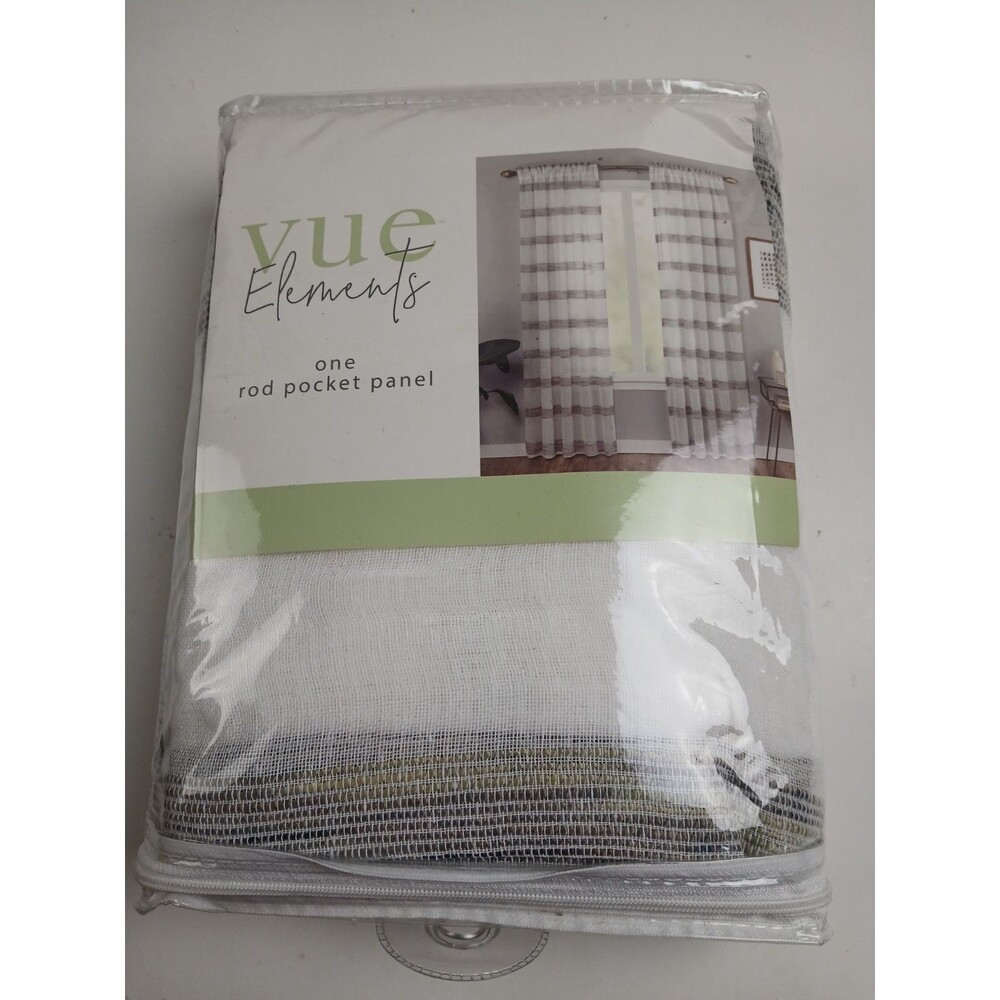 NEW Vue Elements 52 x 95 Grommet single curtain panel ''Kyoto Blackt' #CT120